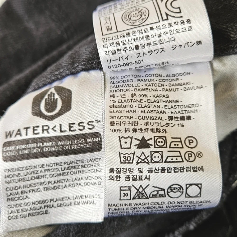 Levi's 501 Original Fit Jean in All Nighter Black Men's Size 40 x 30